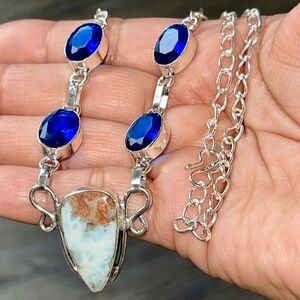 Larimar Statement Pendant Necklace